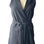 Anthropologie Women sleeveless trench belted coat black jacket NWT Sz medium Photo 0