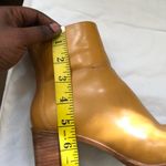 Hillard & Hanson RARE Vintage 90s/2000s Y2K  ankle mid calf real genuine leather tan banana cowboy campus style square toe boots-Women 7M  Photo 4