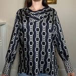 ZARA  Chain Print Cowl Neck Long Sleeve Blouse Size Medium Photo 1