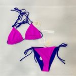 Fabletics NWT  Reversible Triangle Bikini Set - Pink Escape/Extreme Royal - XS/M Photo 12