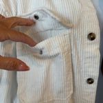 H&M Corduroy Relaxed Fit Overshirt Jacket Womens Large Button Up White Shacket Photo 2