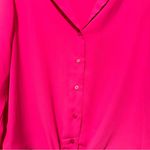 Skies Are Blue  hot pink long sleeve button up front tie size XS Photo 1