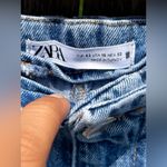 ZARA Women’s High Waisted Wide Leg Cropped Raw Hem Jeans Photo 7