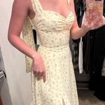 House Of CB Pastel Yellow Floral Summer Ribbon Alicia Midi Dress Photo 1