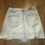 American Eagle Outfitters Light Wash Button Down Distressed Denim Skirt Size 0 Photo 4