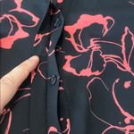 NYDJ Pleat Back Blouse Navy/Pink Size Small Photo 8