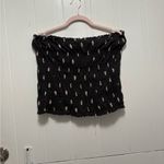 Anthropologie  Black Patterned Strapless Top Photo 2