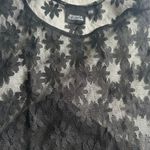 Ghanda Black Sheer Floral Top and Midi Skirt Set Photo 2