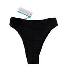 Seafolly High Rise Ribbed Black Bikini bottom Essentials 40609-640 Size 2 NWT Photo 6