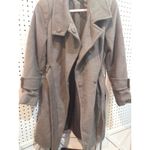 Elie Tahari Women's Elegant‎ Double Breasted Wool Blend Trench Coat Belted Gray Size M Photo 1