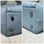 Coach K1580 Edie Turnlock Blue Leather Hobo Shoulder Bag Silver Photo 3