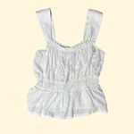 Paige Laureth White Sleeveless Cami Camisole Peplum Crop Blouse Tank Top Size M Photo 1
