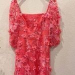 Liv Foster 3D Embroidered Dreamy Mini Dress Coral Coast Size 6 NWT Pink Photo 0