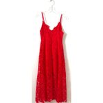 ASTR ASTL The Label Lace Adjustable Spaghetti Strap Midi Dress Red Size Small Photo 5
