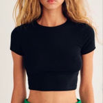 ZARA  Black Ribbed Woman's Cropped Top Size XS Photo 0