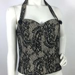 Bebe  Beaded Lace Corset Bustier Top L Photo 1