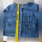 H&M  Cornflower Blue Tweed Cropped Lady Jacket Size XXL Photo 5