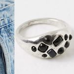 Free People Pixie Promo Ring Silver Black NWT Bohemian Grunge WhimsiGoth Size 7 Photo 0