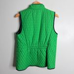 Talbots Green Navy Quilted Vest Zip Pockets Small Full Zip Lightweight Winter Photo 1