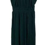 Dark Green Ivory Satin Christmas Holiday Formal Maxi Dress Size XL Photo 1