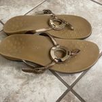Vionic Orthoheel Bronze Metallic Circle Accent Buckle Thong Sandals Size 10 Photo 5