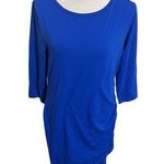 Worthington Royal Blue Dress Long Sleeve Midi ruched side stretchy sz Large Photo 0