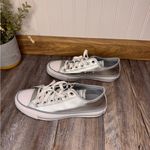 Converse  All Star Womens Silver Metallic Glitter Sparkle Low Top Sneaker Shoe 7 Photo 3
