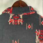 Vintage Chico's Design Large Black Red Embroidered Jacket India Cotton Rayon Size 2 Photo 7