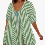 Amazon Striped Mini Romper with Puff Sleeves Photo 0
