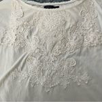 Polo Ralph Lauren Blue Label Ivory Laced Embroidery Dolman Sleeve Top, Sz L Photo 8
