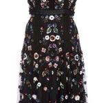 Needle & Thread  • Floral Ombré Embellished Tulle Midi Dress black beaded Photo 0