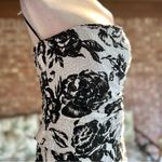 Lillie Rubin White Black Floral Strapless Beaded Evening Dress 12 Photo 14