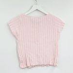 Vintage Y2K Pink Cottage Ribbed Sweater Baby Tee SZ M Early 2000s Size M Photo 3