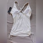 Catalina  swimwear 1 piece separate top dress size M silky stretchy cream color Photo 1