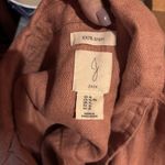 Joie  Linen Shirt Jacket Womens XL Coral Pink Button Front Utility Jacket Photo 5