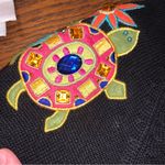 Arriviste Vintage Beaded Embroidered Cat Dog Animals Birds Sweater Small Zip Up Black Photo 11