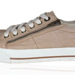 Taos Z Soul Canvas Sneakers Women's Size 9 Side Zip Lace Up Tan Beige Neutral Photo 0