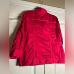 Chico's  Casual Zip Up Lightweight Stretch Jacket Hot Pink Gathered Size 2 Large Photo 3