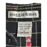 VTG Maggie & Max Women Black Checkered Long Sleeve BirdHouses Embroidery SZ L Size L Photo 2