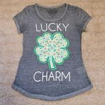 Rocker Girl Womens S Gray Burnout Lucky Charm Top Photo 1
