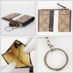 Coach Brown Heritage Stripe Keychain Wallet Photo 4