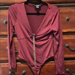A New Day A New Day Red Long Sleeve Embellished Bodysuit Photo 1