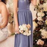 Lulus  Wedding Formal Slate Blue Pleated Strapless Maxi Dress Endless Glamour XL Photo 0