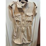 Strut & Bolt Romper Jumpsuit Beige Collared Zip Up Sleeveless Small S Photo 1