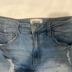 Distressed Tricot Denim Shorts Photo 2
