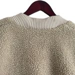 Abercrombie & Fitch Abercrombie‎ Women Sherpa Fleece Bomber Jacket M Beige Full Zip Neutral Layer Photo 4