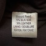 Parker  Green Silk Top Black Leather Skirt Mini Dress size Medium Photo 8