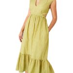 Marie Oliver Simone Lemongrass Yellow Plaid Cut Out Midi Dress Photo 0