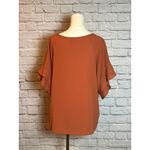 Umgee USA Rust Ruffle Sleeve Blouse Women's Size M Orange Size M Photo 2