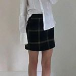 J&B Plaid Knit Mini Skirt Size 1 Navy/Green Blue Photo 1